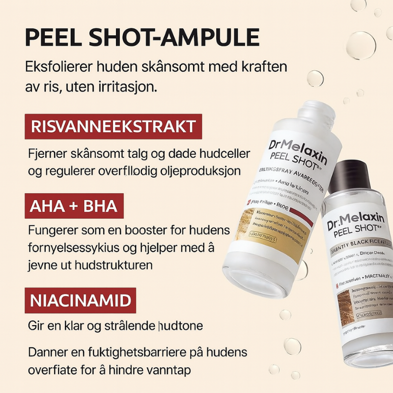 Dr. Melaxin – Rice Peel Shot Duo | Glød & Hudstruktur