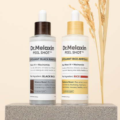 Dr. Melaxin – Rice Peel Shot Duo | Glød & Hudstruktur